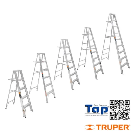Imagen de ESCALERA TIJERA 100% ALU T LL 5 PELDAÑOS TRUPER