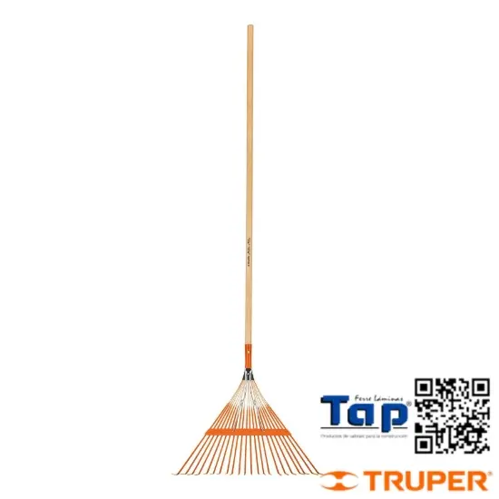 Imagen de ESCOBA MET P JARDIN CABEZA RECTA 22 DIENTES TRUPER
