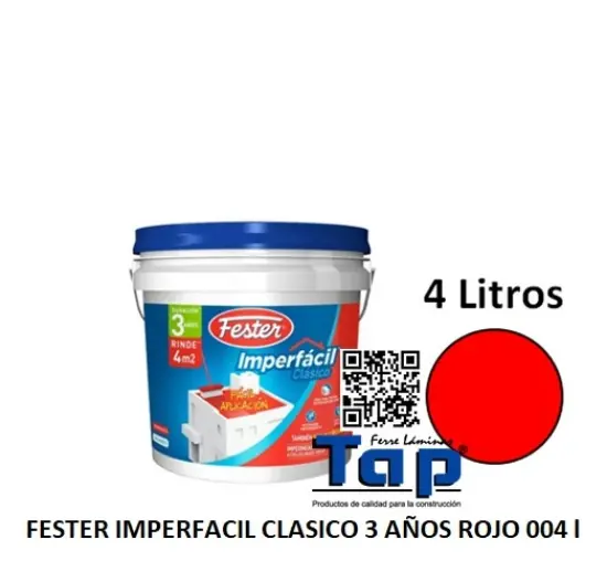 Imagen de FESTER IMPERFACIL CLASICO 3 AÑOS ROJO 004 l