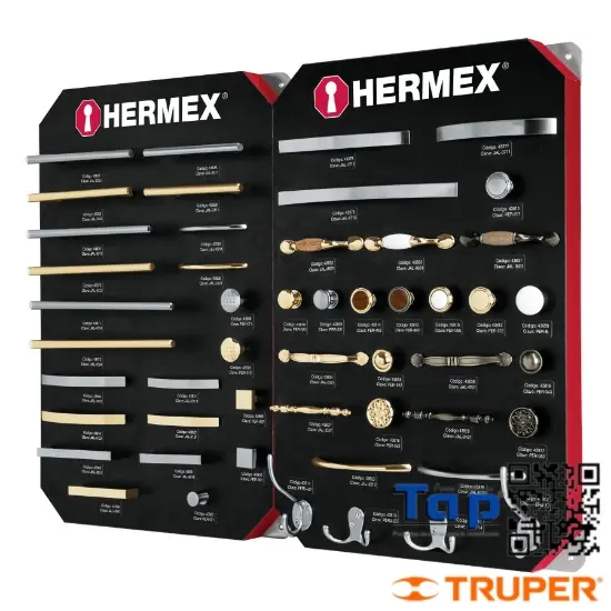 Imagen de EXHIBIDOR C JALADERAS Y PERILLAS 2 TABLEROS HERMEX