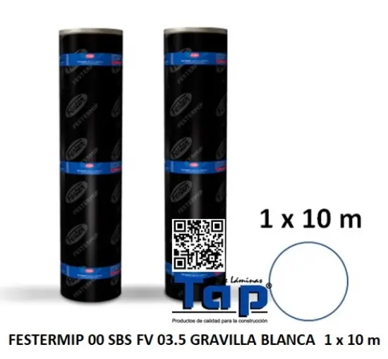Imagen de FESTERMIP 00 SBS FV 03.5 GRAVILLA BLANCA  1 x 10 m