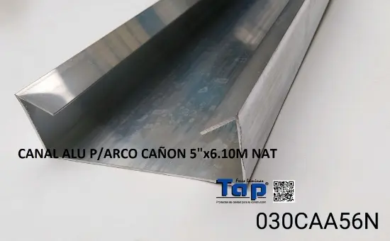 Imagen de CANAL ALU P/ARCO CAÑON 5"x6.10M NAT