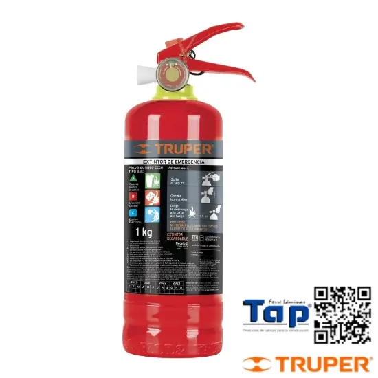 Imagen de EXTINTOR PORTATIL RECARGABLE 1 KG POLVO T ABC TRUPER