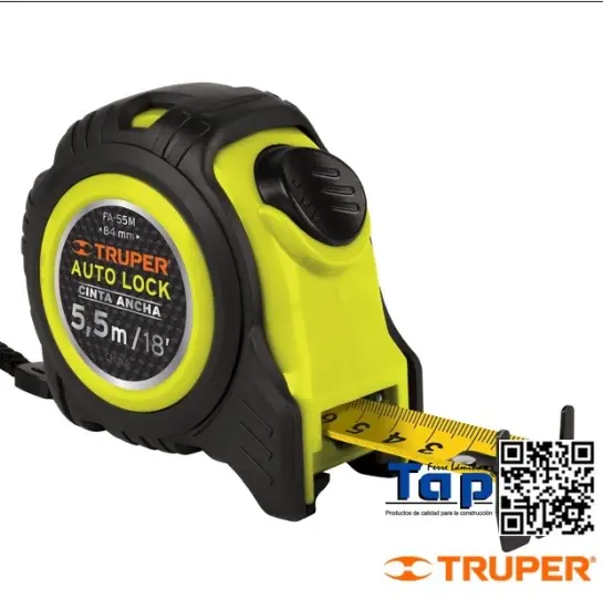 Imagen de FLEXOMETRO AUTO-LOCK CONTRA IMPACTOS 5.5 M CINTA 25 MM
