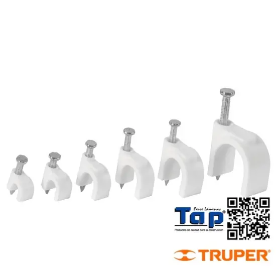 Imagen de GRAPAS BLANCAS  6 MM P CABLE REDONDO BOL 20