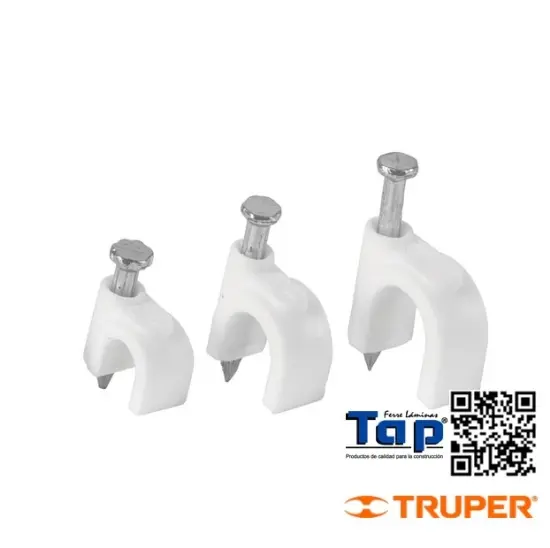 Imagen de GRAPAS BLANCAS 10 MM P CABLE REDONDO BOL 500