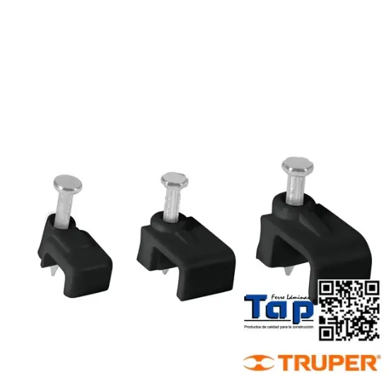 Imagen de GRAPAS NEGRAS  3X6 MM P CABLE PLANO BOL 20