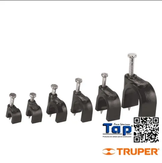 Imagen de GRAPAS NEGRAS  8 MM P CABLE REDONDO BOL 20