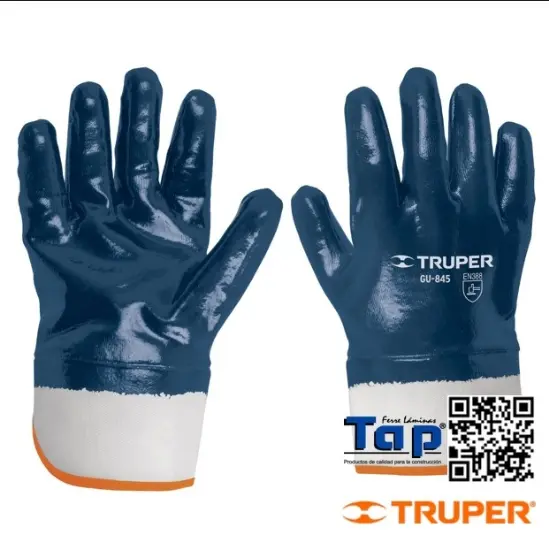 Imagen de GUANTES ALGODON RECUBIERTOS NITRILO PUÑO SEGURIDAD