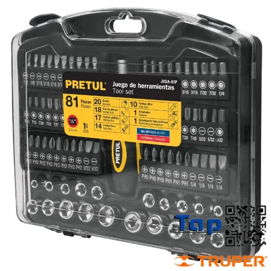 Imagen de HERRAMIENTAS 006 1/4" P MEC PRETUL JGO 81