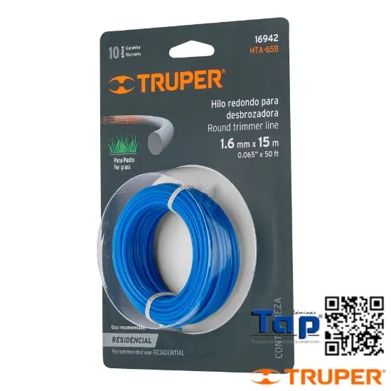 Imagen de DESBROZADORA HILO 1.6 MMX15 M TRUPER ROLLO A