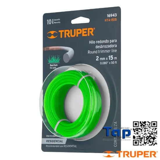 Imagen de DESBROZADORA HILO 2 MMX15 M TRUPER ROLLO A
