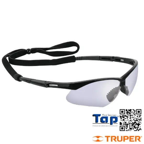 Imagen de LENTE SEGURIDAD ESPEJO AZUL C CORDON AJUST SPORT