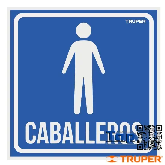 Imagen de LETRERO SEÑALIZACION "CABALLEROS" 19X19 CM TRUPER