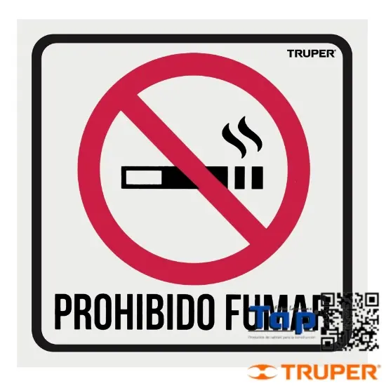 Imagen de LETRERO SEÑALIZACION "NO FUMAR" 19X19 CM TRUPER