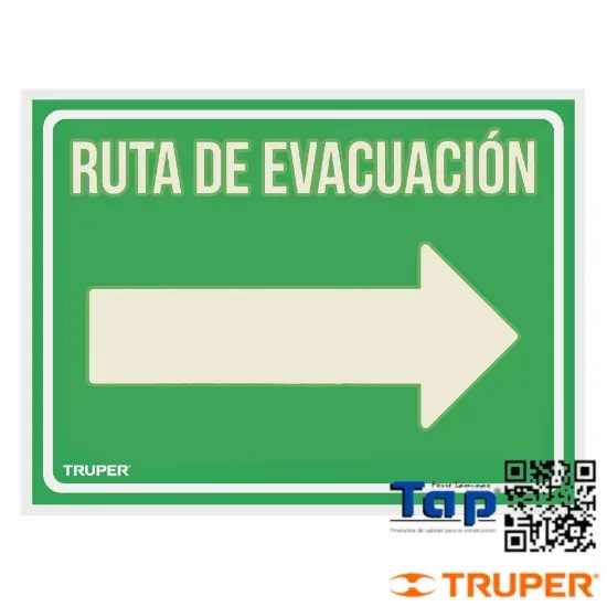 Imagen de LETRERO SEÑALIZACION "RUTA EVACUACION DERECHA",21X28 CM