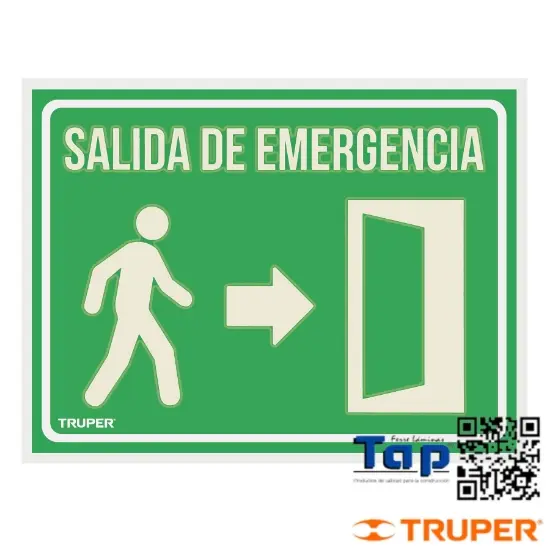 Imagen de LETRERO SEÑALIZACION "SALIDA EMERGENCIA" 21X28 CM