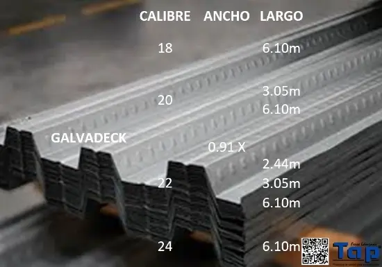 Imagen de GALVADECK MEDIDAS