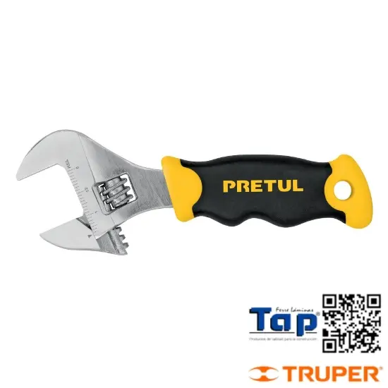 Imagen de LLAVE AJUST (PERICO CORTO) 150 6" CROMADA C GRIP PRETUL
