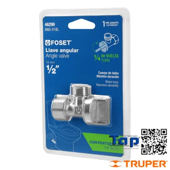 Imagen de LLAVE ANG 013 1/2"X013 1/2" 006 1/4" VUELTA BLISTER FOSET