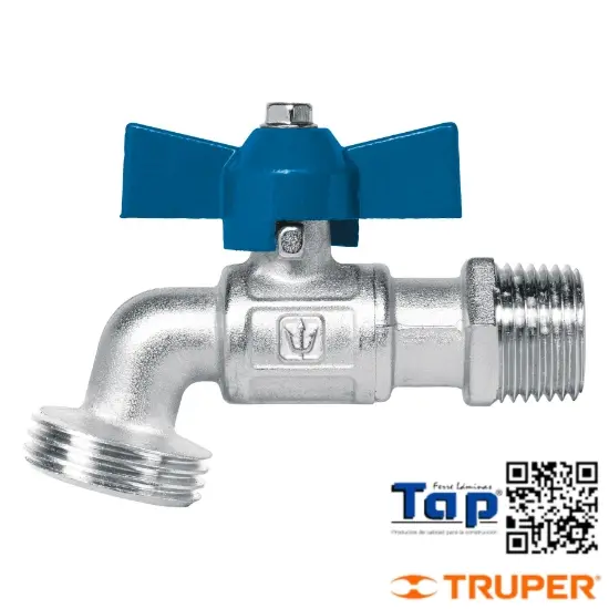 Imagen de LLAVE ESFERA LATON 013 1/2" MANERAL CORTO 130G S/ADAPTADOR