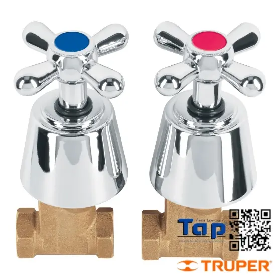 Imagen de LLAVES EMPOTRAR ROSCABLES T CRUCETA AQUA JGO 2