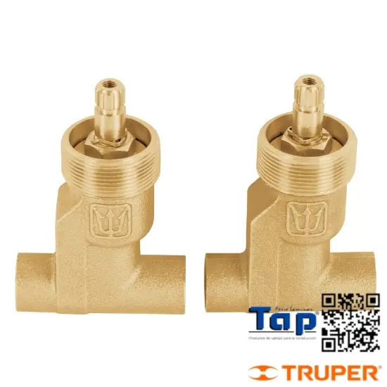 Imagen de LLAVES LATON P EMPOTRAR SOLDA AQUA JGO 2