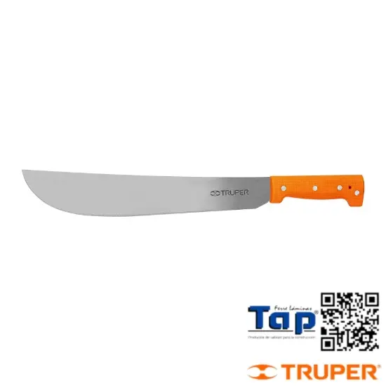 Imagen de MACHETE ESTANDAR 350 14" CACHA NARANJA REMACHADA TRUPER