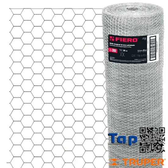 Imagen de MALLA HEX CAL 45MX1.5M 20 ABERTURA 38MM ROLLO