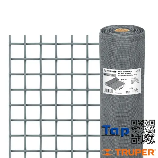 Imagen de MALLA MOSQUITERA FIBRA VIDRIO GRIS ROLLO 30 MX0.6M