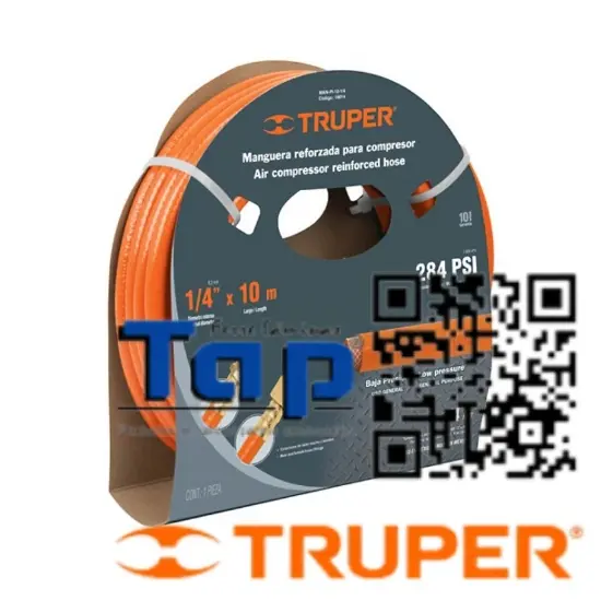 Imagen de MANGUERA 006 1/4" PVC P COMPRESOR TRUPER ROLLO 15M