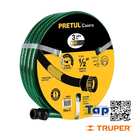 Imagen de MANGUERA 013 1/2" REFZDA 3 CAPAS 15M CONEXION PLAST PRETUL