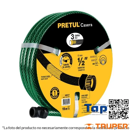 Imagen de MANGUERA 013 1/2" REFZDA 3 CAPAS 20M CONEXION PLAST PRETUL