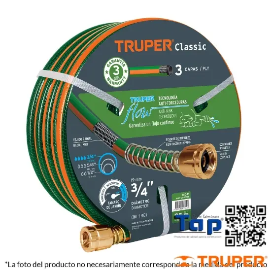Imagen de MANGUERA 013 1/2" REFZDA 3 CAPAS 25 M CONEXION METAL
