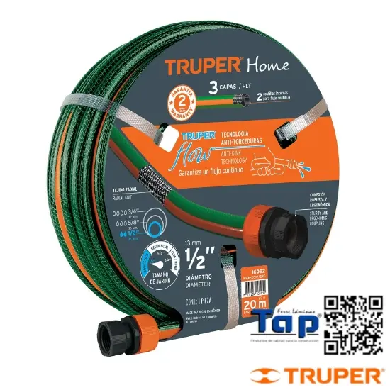 Imagen de MANGUERA 013 1/2"REFZDA 3 CAPAS 20 M CONEXION PLAST