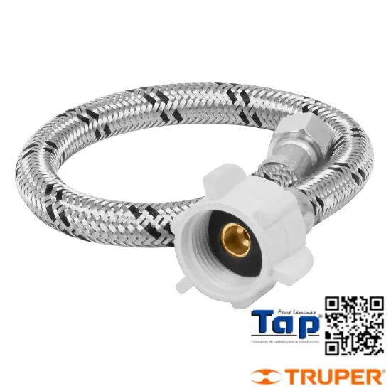 Imagen de MANGUERA WC ACERO INOX 009 3/8"X7/8" 35 CM CONECTOR PCO