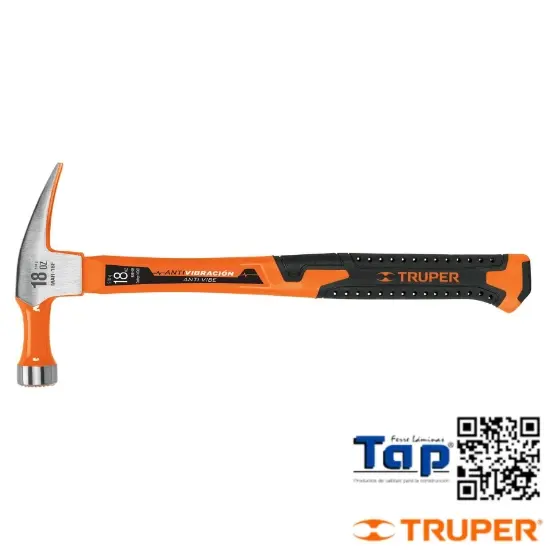 Imagen de MARTILLO 18 OZ UÑA RECTA MANGO FIBRA VIDRIO TRUPER