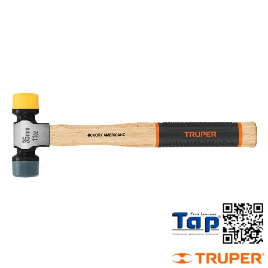Imagen de MARTILLO 35 MM C CARAS SUAVES INTERCAMBIABLES TRUPER GRIP