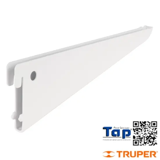 Imagen de MENSULA PLANA BLANCA P CREMALLERA DOBLE 22CM FIERO