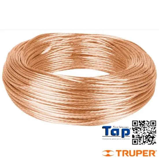Imagen de CABLE DESNUDO COBRE CAL 10 AWG ROLLO 100 M X METRO