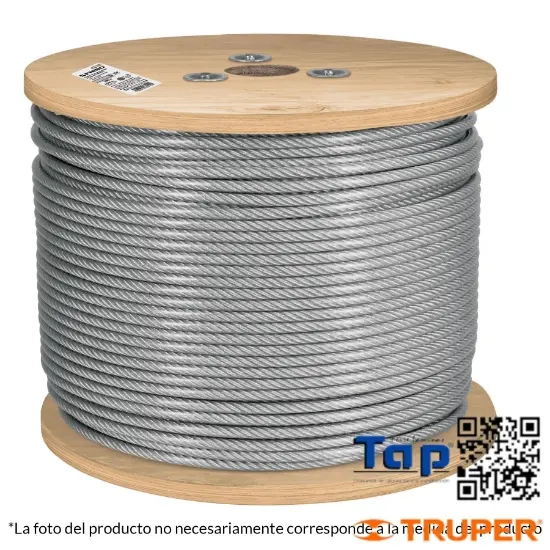 Imagen de CABLE FLEX 002 3/32" ACERO 7X19 RECUBIERTO PVC 300 M X METRO