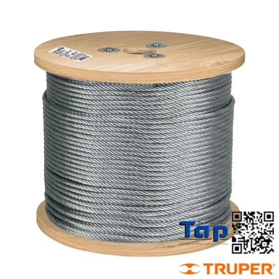 Imagen de CABLE FLEX 006 1/4" ACERO 7X19 HILOS 300 M X METRO