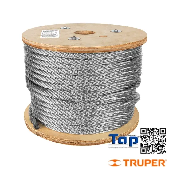 Imagen de CABLE FLEX 013 1/2" ACERO 7X19 HILOS 75 M X METRO