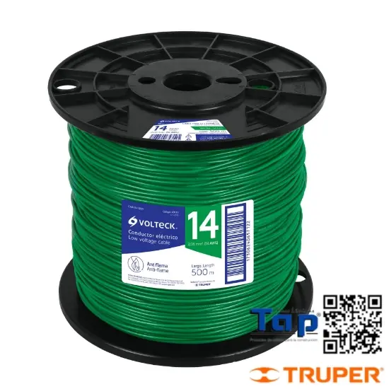 Imagen de CABLE THHW-LS 10 AWG VERDE EN CARRETE 500 M X METRO