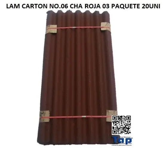 Imagen de LAM CARTON NO.06 CHA ROJA 03 PAQUETE 20UNI