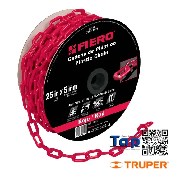 Imagen de CADENA 5 MM PCO ROJA CARRETE 25 M X METRO