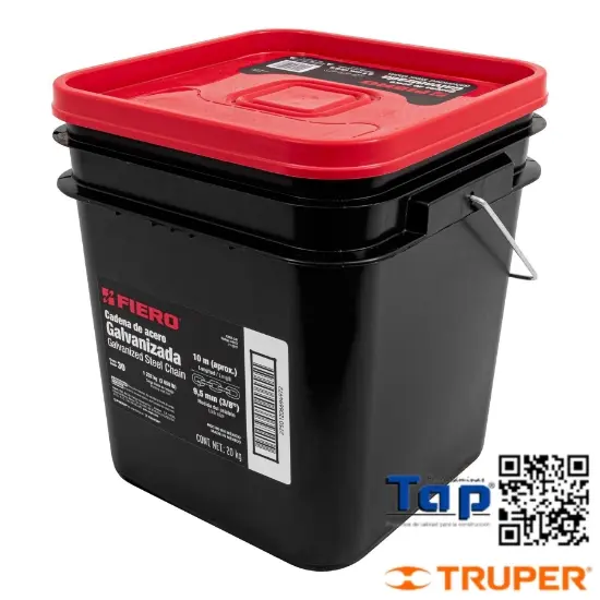 Imagen de CADENA GALVANIZADA 003 1/8" 75 M X METRO EN CUBETA FIERO