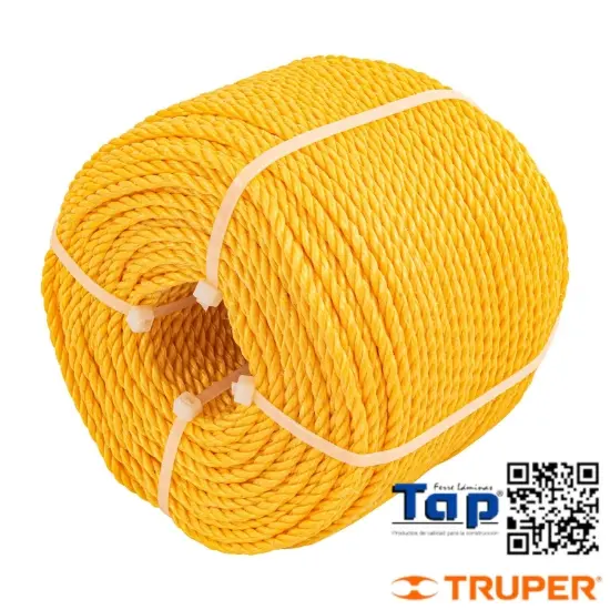 Imagen de CUERDA AMARILLA  4 MM EN ROLLO 119 M X METRO FIERO