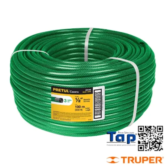 Imagen de MANGUERA 013 1/2" 3 CAPAS EN ROLLO 100 M X METRO PRETUL