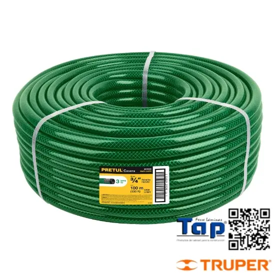Imagen de MANGUERA 019 3/4" 3 CAPAS EN ROLLO 100 M X METRO PRETUL